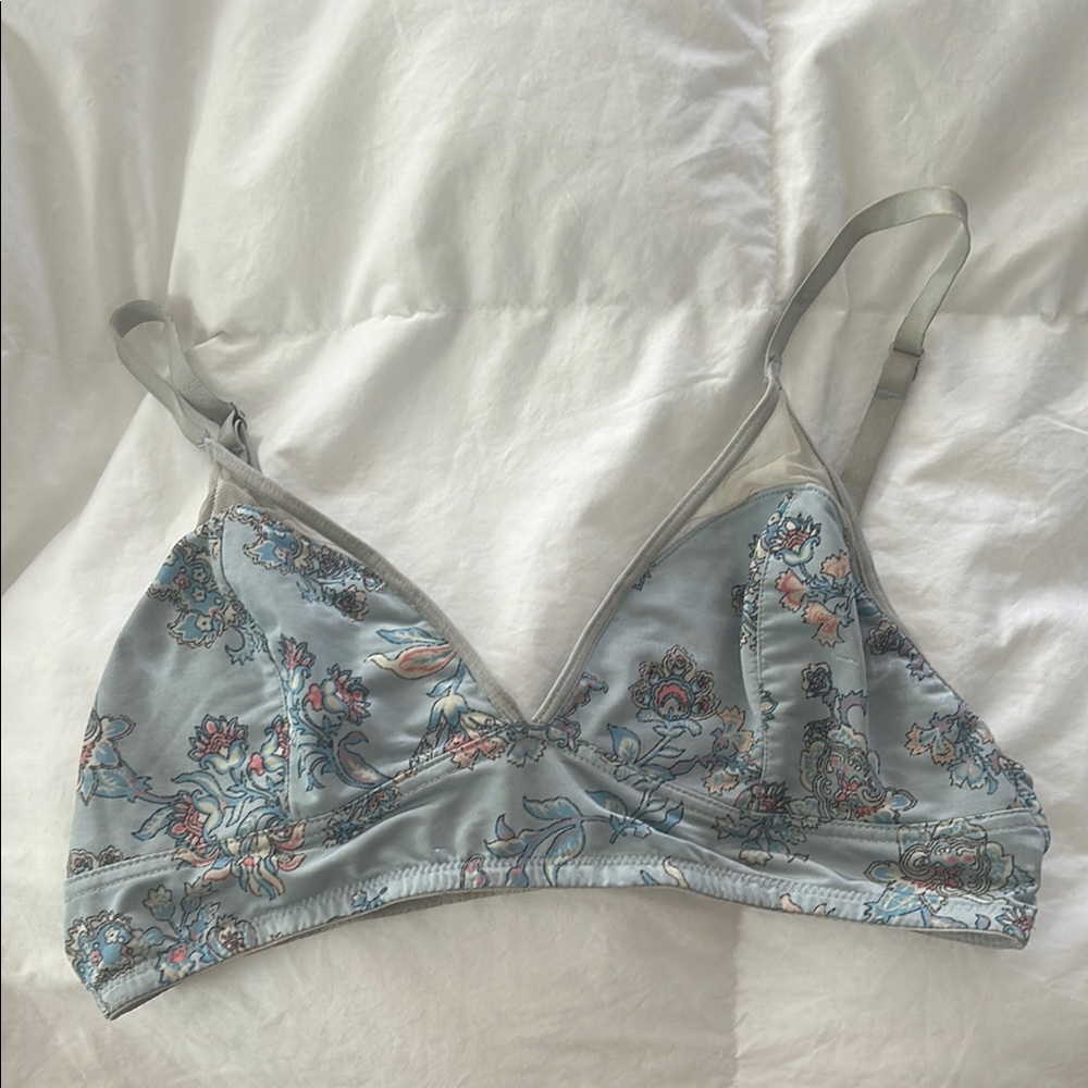 Ella Moss Floral  Print Bralette in Blue and Pink